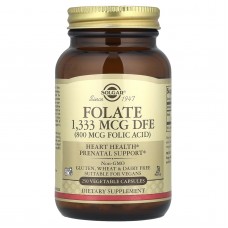 Фолат, Folate, Solgar, фолиевая кислота, 1333 мкг DFE, 250  вегетарианских капсул