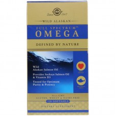 Жир из лосося аляскинского (Alaskan Salmon Oil), Full Spectrum Омега, Solgar, 120 капсул