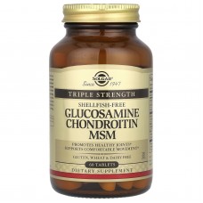 Глюкозамин хондроитин МСМ, Glucosamine Chondroitin MSM, Solgar, тройная сила, 60 таблеток