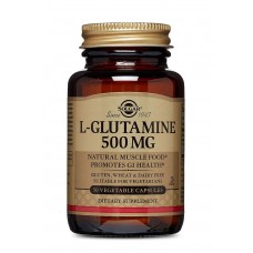 L- глютамин, L-Glutamine, Solgar, 500 мг, 50 вегетарианских капсул