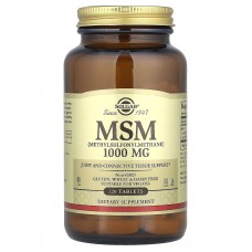 Метилсульфонилметан, MSM, Solgar, 1000 мг, 120 таблеток