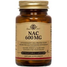 Ацетилцистеин, NAC, Solgar, 600 мг, 30 вегетарианских капcул