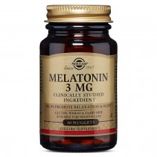 Мелатонин, Melatonin, Solgar, 3 мг, 60 таблеток для разжевывания