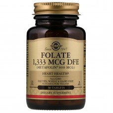 Фолат (метилфолат), Folate, Solgar, 1333 мкг DFE (800 мкг), 50 таблеток