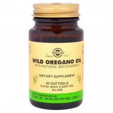 Масло орегано дикого, Wild Oregano Oil, Solgar, 175 мг, 60 мягких капсул
