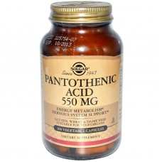 Пантотеновая кислота (Pantothenic Acid), Solgar, 550 мг, 100 капсул