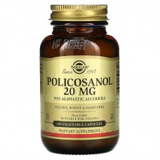 Поликозанол (Policosanol), Solgar, 20 мг, 100 вегетарианских капсул