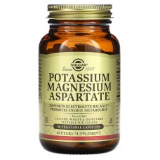Магний и калий аспартат, Potassium Magnesium, Solgar, 90 вегетарианских капсул
