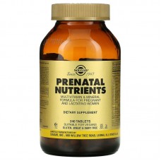 Витамины для беременных, Prenatal Nutrients, Solgar, 240 таблеток