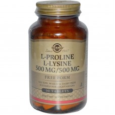 L-пролин и L-лизин, L-Proline/L-Lysine, Solgar, 500/500 мг, 90 таблеток