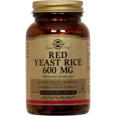 Красный дрожжевой рис, Red Yeast Rice, Solgar, 600 мг, 60 вегетарианских капсул