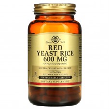 Красный дрожжевой рис, Red Yeast Rice, Solgar, 600 мг, 120 вегетарианских капсул