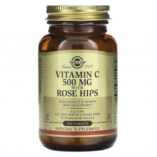 Витамин С с шиповником, Vitamin C, Solgar, 500 мг, 100 таблеток
