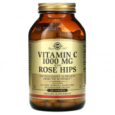 Витамин С с шиповником, Vitamin C with Rose Hips, Solgar, 1000 мг, 250 таблеток