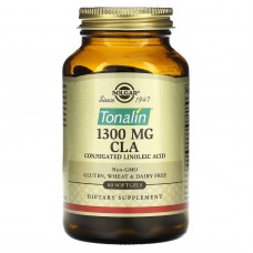 Конъюгированная линолевая кислота, Tonalin CLA, Solgar, 1300 мг, 60 гелевых капсул