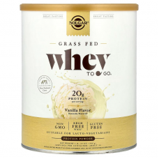 Сывороточный протеин, Grass Fed Whey To Go, Solgar, порошок, вкус ванили, 936 г