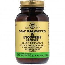 Со Пальметто c ликопином,  Saw Palmetto & Lycopene, Solgar, комплекс, 50 капсул