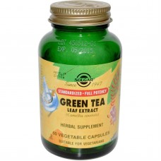 Зеленый чай, экстракт (Green Tea Leaf), Solgar, 60 вегетарианских капсул
