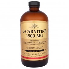 Л карнитин жидкий, L-Carnitine, Solgar, лимон, 1500 мг, 473 мл