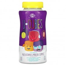 Мультивитамины и минералы для детей, U-Cubes, Solgar, вишня и апельсин, 120 жевательных конфет