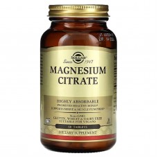 Магний цитрат, Magnesium Citrate, Solgar, 60 веганских таблеток
