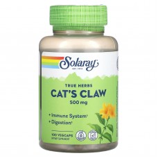 Кошачий коготь, Cat's Claw, Solaray, для веганов, 500 мг, 100 капсул
