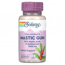 Смола мастикового дерева, экстракт, Mastic Gum, Solaray, 1000 мг, 45 вегетарианских капсул (500 мг на капсулу)