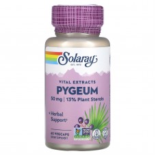 Пиджеум (африканская слива), Pygeum Africanum, Solaray, экстракт, 50 мг, 60 капсул