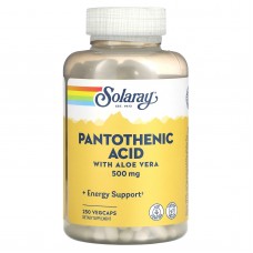 Пантотеновая кислота, Pantothenic Acid, Solaray, 500 мг, 250 вегетарианских капсул