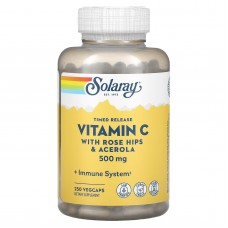 Витамин С, Timed Release Vitamin C, Solaray, 500 мг, 250 капсул