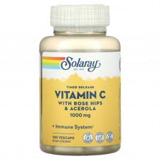 Витамин С, Vitamin C, Solaray, двухфазное высвобождение, 1000 мг, 100 капсул