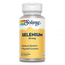 Селен, Selenium, Solaray, органически связанный, 50 мкг, 100 вегетарианских капсул