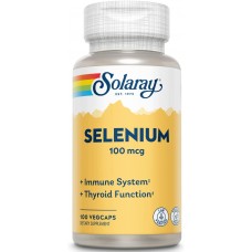 Селен, Selenium, Solaray, органически связанный, 100 мкг, 100 вегетарианских капсул