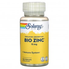 Био цинк, Bio Zinc, Solaray, 100 капсул