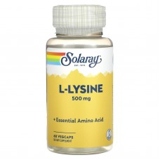 Лизин, L-Lysine, Solaray, 500 мг, 60 капсул