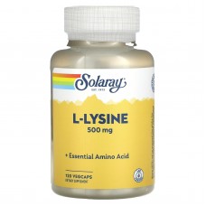 L-лизин, L-Lysine, Solaray, 500 мг, 120 вегетарианских капсул
