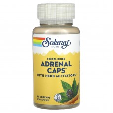 Здоровье надпочечников, Freeze-Dried Adrenal Caps, Solaray, с травами активаторами, 60 вегетарианских капсул