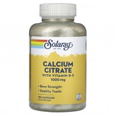 Цитрат кальция + D3, Calcium Citrate Vitamin D-3, Solaray, 250 мг, 180 капсул