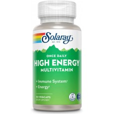 Мультивитамины для энергии High Energy, Multi-Vita-Min, Solaray, 1 в день, 30 вегетарианских капсул