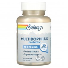 Пробиотики, Multidophilus 12, Solaray, 20 млрд КОЕ, 100 капсул