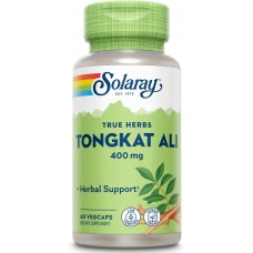 Тонгкат Али, True Herbs Tongkat Ali, Solaray, 400 мг, 60 вегетарианских капсул