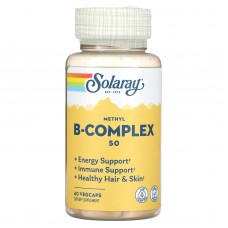 Витамины группы В, Methyl B-Complex 50, Solaray, 60 вегетарианских капсул
