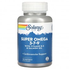 Омега 3-7-9 с витамином D-3, Super Omega 3-7-9, Solaray, 120 гелевых капсул