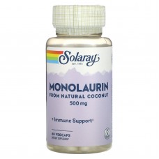 Монолаурин, Monolaurin, Solaray, 500 мг, 60 капсул