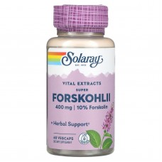 Форсколин, Super Forskohlii, Solaray, Ayurvedic Herbs, 400 мг, 60 капсул