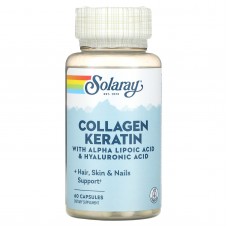Коллаген и кератин, тип I, II, III, Collagen Keratin, Solaray, 60 капсул