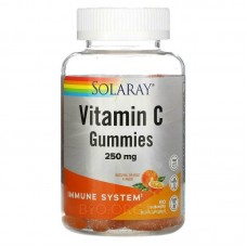 Витамин C, Vitamin C Gummies, Solaray, апельсин, 250 мг, 60 жевательных конфет