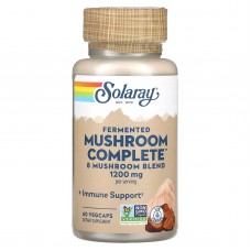Лечебные грибы, смесь, Mushroom Complete, Solaray, органик, ферментированные, 600 мг, 60 вегетарианских капсул