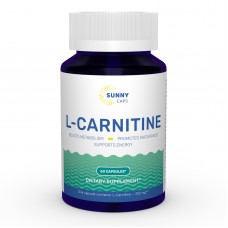 L-карнитин, L-carnitine Powerful, Sunny Caps, 250 мг, 60 капсул