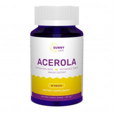 Ацерола, Acerola, Sunny Caps, 500 мг, 30 таблеток